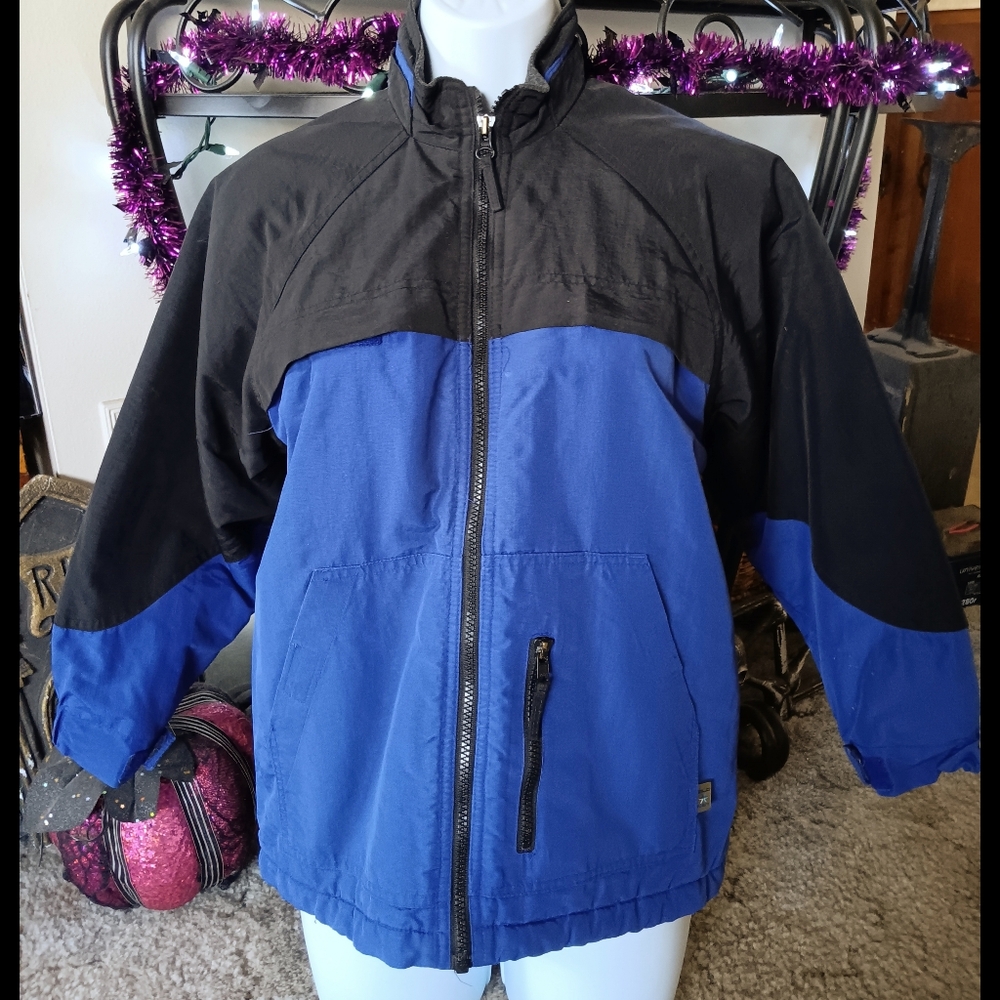 🖤*4/$15* Old Navy Boys Lined Jacket Blue Black Winter Fleece Nylon 8 Kids